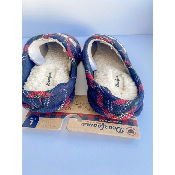 Dearfoams Women's Mama Bear Clog Slippers In Blue Plaid Size L (9-10) - Picture 5 of 6